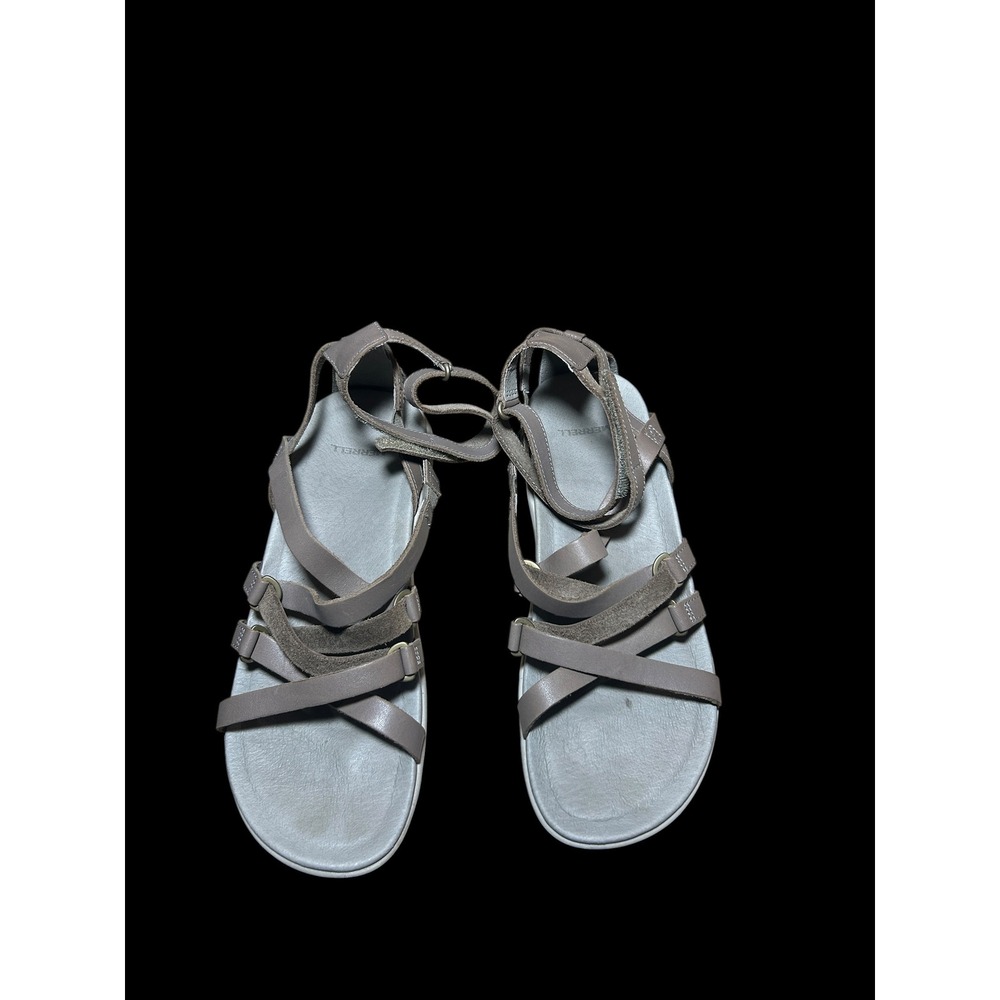Merrell Terran Lattice II Sandals Womens Taupe Leather Strappy Outdoor Hiking 7